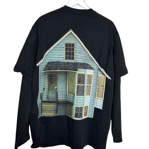 Kayne West Donda Chicago Listening Event House mens t-shirt Layered Medium - Picture 2 of 8